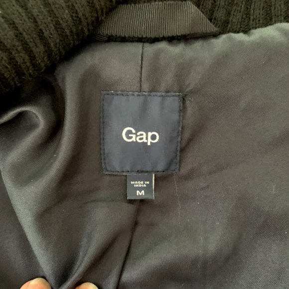 GAP Wool Tweed Moto Jacket with Knit Collar - M - Picture 6 of 7